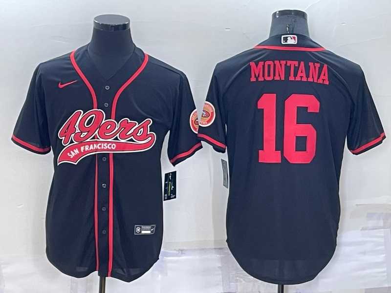 San Francisco 49ers 16 Joe Montana Black Men's Stitched Cool Base Nike Baseball Jersey,We sell and wholesale San Francisco 49ers 16 Joe Montana Black Men's Stitched Cool Base Nike Baseball Jersey on line form chian!